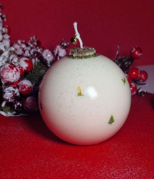 Bougie Boule de Noël – Ornements Enchantés